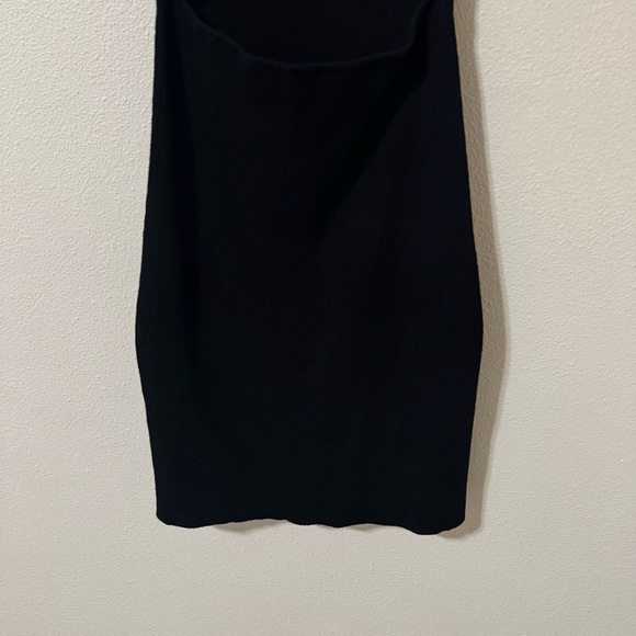 Aritzia Wilfred Free Cut-out Knit Mini Dress Black Cresent Midriff Fitted -Small - Picture 4 of 9
